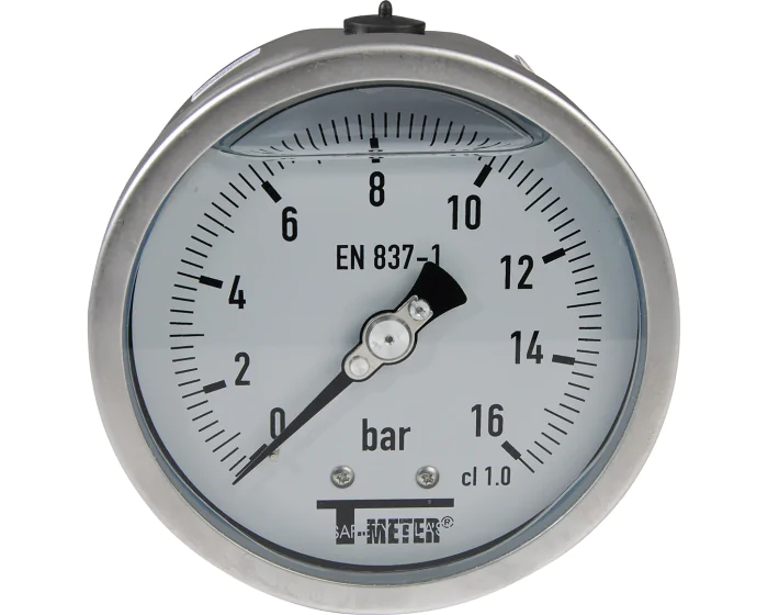 Full SS pressure gauge 1628 glycerine axial Ø100 1/2'' Class1 -1/+1b